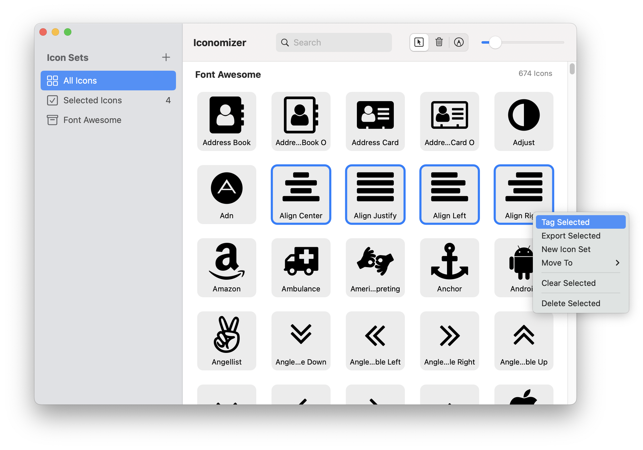 Iconomizer tag selected